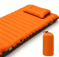 Matelas de camping gonflable personnalisé avec rebord renforcé, coussin intégré, pliable et compact pour l'extérieur