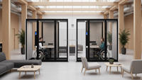 Cabine de bureau acoustique insonorisée Comine moderne et accessible, à hauteur réglable, pour hôtels et entrepôts, idéale pour un bureau inclusif