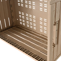 Caisse pliable en plastique imitation bois, panier de rangement pour fruits et légumes, ventilée, empilable, boîte de présentation pour la vente au détail