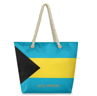 Sac fourre-tout Yap Flag avec poignées en corde de chanvre, grande capacité, durable, imperméable, sac à bandoulière polyvalent pour le travail, les voyages, la plage