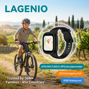 LAGENIO Reloj Inteligente para Niños con Tarjeta SIM 4G, GPS, LBS, WIFI, Botón SOS, Videollamada, IP68, Cuadrado, para Niños y Niñas - Product Image 1
