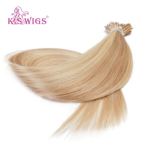 K.SWIGS P18-613# color Highlighted Blonde Stick 100% Virgin Human Hair Straight Cuticle Aligned No <b>Tangle</b> I-Tip Hair Extensions - Product Image 2