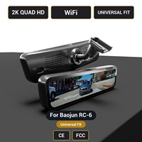 Caméra de tableau de bord pour rétroviseur Baojun RC-6 H-X, 2K, 9,2 pouces, WiFi, ajustement universel