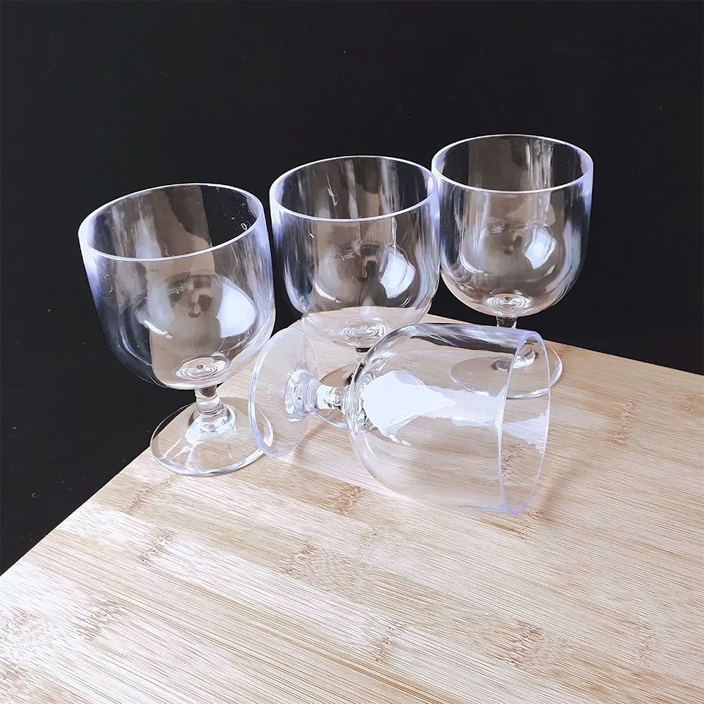 Vente en gros de verres à vin jetables en plastique Polycarbonate incassable pour mariage