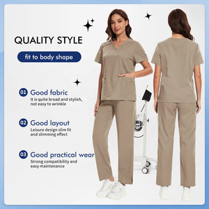 Uniformes Médicos para Mujer, Marca Privada, Conjuntos de Uniformes de <span class=keywords><strong>Hospital</strong></span>, Uniformes Médicos Elásticos, Pantalones Rectos de Enfermería, Uniformes Médicos para Clínica y Doctor - Product Image 3