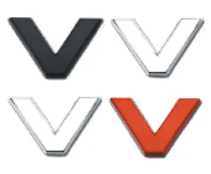 字母车辆排量车徽胶，定制设计车徽字母V