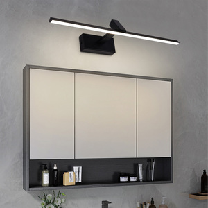 Applique murale LED moderne minimaliste en aluminium noir, lumière blanc chaud 3500K, abat-jour rectangulaire, fixation murale pour salon - Product Image 2