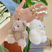 Kawaii peluches doux peluche jouets Mini peluche ours en peluche porte-clés dessin animé ours poupée jouets sac à dos breloque pendentif porte-clés