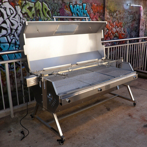 Modern Style Factory Custom Flaming <strong>Coals</strong> <strong>Barbeque</strong> Master <strong>Gas</strong>/Charcoal Spit Roaster with Lid - Product Image 4