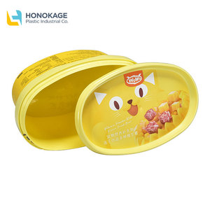 Conteneur d'emballage jetable ovale IML, lot de 50, stockage des aliments d'animaux, boîtes pp pour l'emballage de la nourriture de chat - Product Image 3