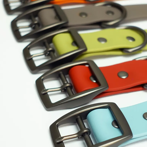 Collares de perro de cuero vegano coloridos de moda con hebillas de Metal, corbatas ajustables duraderas de PVC para mascotas para perros, gran oferta de alta calidad - Product Image 4