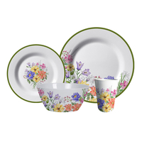 Vintage patroon melamine servies, veilig en herbruikbaar voor thuis, keuken, hotel, restaurant, catering, banketten, bijeenkomsten.