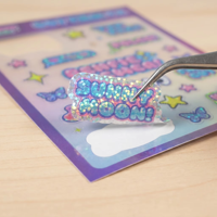 Feuille d'autocollants holographiques personnalisés en film à points, autocollants scintillants holographiques, autocollants personnalisés pour photocartes Kpop, impression Polco Deco Kiss Cut