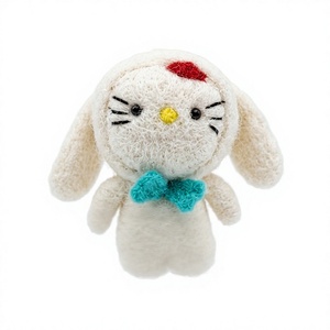 Handmade Traditional Eco-Friendly Knitted Wool Kitty Dolls <b>Red</b> <b>Bow</b> Teal Tie Custom Size Cartoon Plush Toys Indoor Christmas Wall - Product Image 2