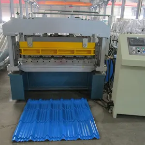 High Efficiency Steel Zinc Color Roof Sheet Glazed Step Tile Roll Forming Machine China