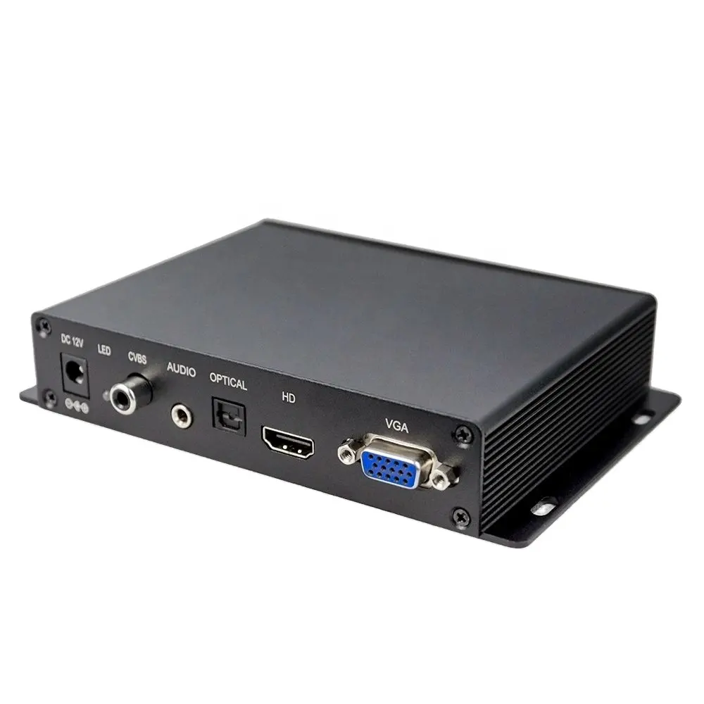 MPC1080P USB SD HD CVBS VGA 3.5mm earphone Optical Video Seamlessly Loop Play Button Control CE FCC ROHS Digital Media box