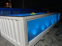 Piscine hors sol rectangulaire en acier et bois, écologique, pour tous les âges