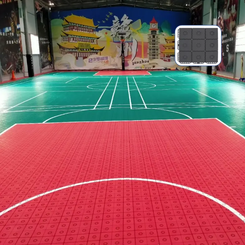 Good product warranty ten years tennis court pp interlock tile plastic material sport temporary outdoor grid flooring basketball