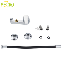 Robinet mural de cuisine en zinc fin, dissimulé, 2 trous, rotation à 360 degrés, pour lavabo de balcon, machine à laver, mitigeur chaud/froid, noir