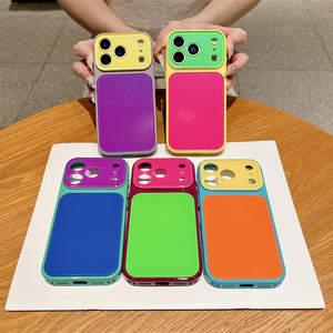 เคสโทรศัพท์เลนส์กล้องนีออนสีสันสดใสสำหรับ iPhone 17 16 15 14 Pro Max ลายรุ้ง Dopa Mine ไล่เฉดสีแบบไล่ระดับ ฤดูร้อน ฝาหลังกระจก IMD - Product Image 1