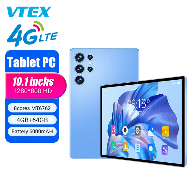 10.1 Inch 4G Calling Tablet Android OS MTK6762 Octa Core 2.0GHz 4GB RAM 64GB ROM 6000mAh Metal Shell Voice Call Tablet Android