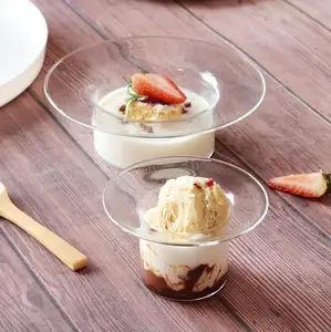 Fruit Salad Bowl Household Clear Glass Bowl Pudding Yogurt Cup Small Bowl Borosilicate Glass