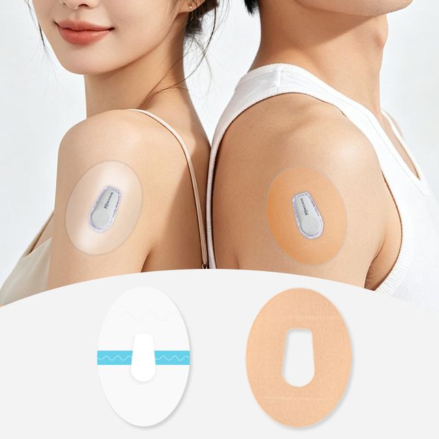 Skin-Friendly Waterproof Self Adhesive CGM Sensor Covers for G6 Model in Cotton and PU Materials