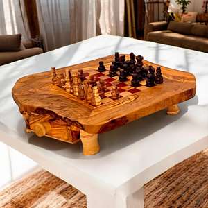 <strong>Personalised</strong> Wooden Handcrafted <strong>Chess</strong> Board <strong>Set</strong> Two Drawers Perfect Unique Gift for <strong>Chess</strong> Lovers - Product Image 5