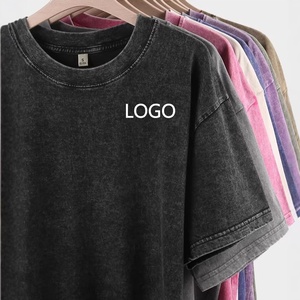 T-Shirt da <span class=keywords><strong>Uomo</strong></span> 100% Cotone Organico Stampato Stile Retrò Vintage Lavato Personalizzato Oversize Streetwear Produzione Unica - Product Image 1
