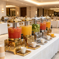 Distributeur de jus en acier inoxydable doré pour buffet, fête, mariage, hôtel, décoration et fournitures