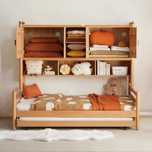 <span class=keywords><strong>Lit</strong></span> enfant en bois de hêtre massif avec rangement, <span class=keywords><strong>lit</strong></span> double avec bibliothèque, <span class=keywords><strong>lit</strong></span> plateforme avec rangement relevable pour garçons et filles, naturel - Product Image 4