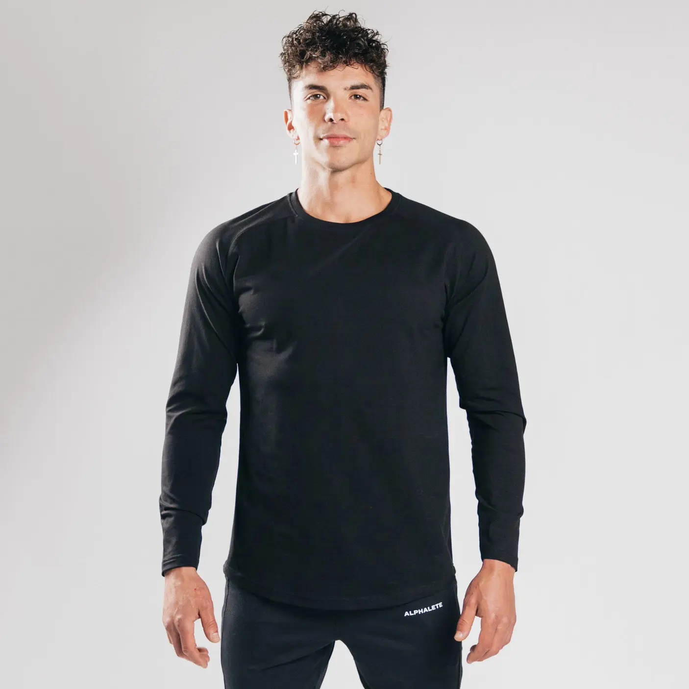 High Quality Gym Active Sport wear Athletic Workout Raglan Shirt Quick Dry Long Sleeve T- Shirt For Men