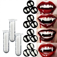 Ensembles de dents artificielles en résine pour fêtes costumées, accessoires de farces transfrontalières, dents de vampire et de zombie pour Halloween, vente en gros