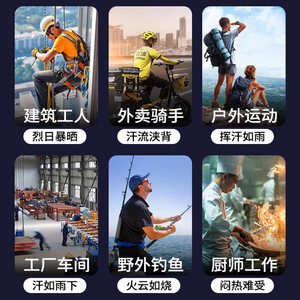 Ventilateur portable M360 à fixer à la ceinture avec lumière, batterie rechargeable, moteur DC, 6-8 heures d'autonomie, vert militaire, orange lave - Product Image 5