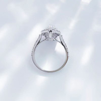 Romantischer Konzert-Ring mit luxuriösem Birnen-Diamanten, brillanter Kunstschliff, 3 Krappen, 18K Weißgold, Labor-Diamant, Ringband für Damen
