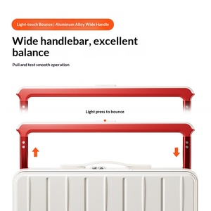 Valise à roulettes 2025 de style nouveau, ouverture frontale, serrure, poignée télescopique large, roues multidirectionnelles silencieuses, porte-gobelet pour bagage cabine - Product Image 3