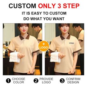 Nuevos Uniformes de Camarero de Manga Corta de Algodón, Transpirables, para Verano, con Logotipo Personalizado, Ropa de Trabajo - Product Image 4