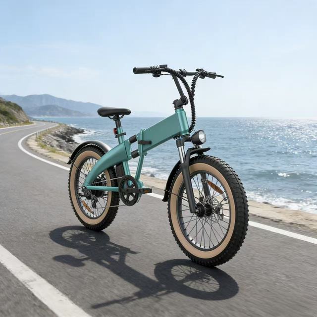 48V Folding Electric Mountain Bike, 7-Speed Fat Tire E-Bike, Off-Road Assist E-Bicycle for Commute & Delivery