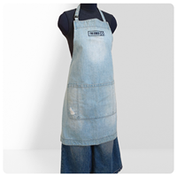 Tablier de chef sans manches style cowboy lavé, design artistique rétro et tendance, réutilisable pour hommes et femmes, cuisine domestique, pâtisserie, lait
