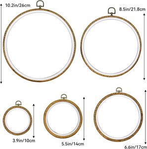Aro de Bordado de Madera de Bambú para Punto de Cruz, Aros de Bordado Redondos Ecológicos de 12 Pulgadas - Product Image 4
