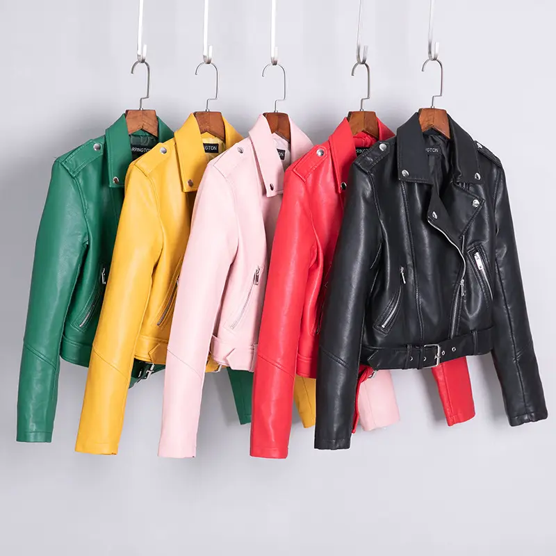 Autumn and winter hot sell women's jackets with zipper long sleeve warm outdoor ladies faux leather jacket