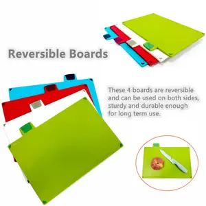 Wholesale Custom Classification Chopping Board Schneidebrett Plastic Kitchen Cutting Board Set With Storage Stand