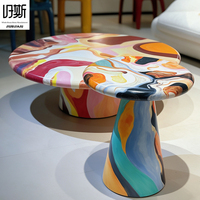Table basse en résine multicolores personnalisable de style nordique moderne et luxueux, multifonctionnelle, facile à nettoyer, pour la décoration intérieure