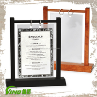 Panneaux transparents, réglables, robustes, pour café/bar, durables, peu encombrants, en bois haute visibilité et en acrylique, présentoirs à code de balayage de menu