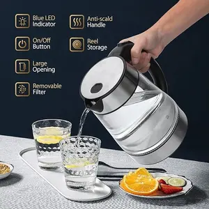 Bollitore elettrico in vetro per tè caldo con infusore di tè e programmi di infusione per il controllo della temperatura per i tuoi tè e caffè preferiti.