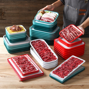 Platos de melamina Keboya rectangulares de color sólido para servir en restaurantes de hot pot y barbacoa. - Product Image 1