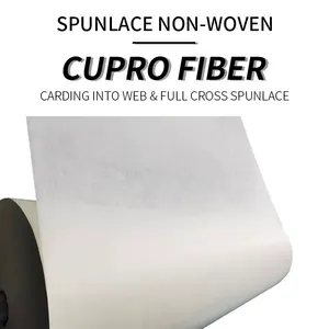 Cupro繊維スキンケアフェイシャルマスク紙スパンレース不織布フェイシャルマスク素材中国サプライヤー