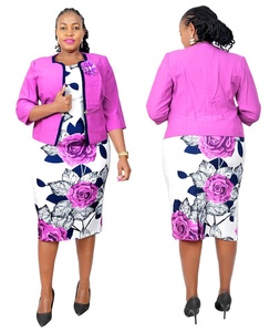 Robes de bureau pour femmes turques avec veste, robes longues pour femmes africaines, ensemble robe et veste pour l'église - Product Image 2