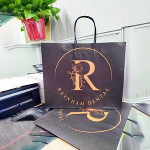 Custom Big Size Eco-friendly Personalized Luxury Gift Shopping Kraft Brown <b>Paper</b> <b>Packaging</b> Bag with Your Own logo - Product Image 4