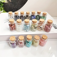 Vente en Gros de Graviers de Cristal Naturel en Bouteille à Vœux, Bouteille en Verre avec Pépites de Cristal, Cadeau Magique pour Méditation et Décoration